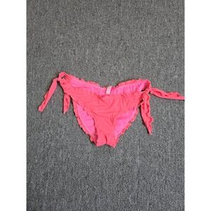 Victoria's Secret Pink/ Coral Ruffle Cheeky Bikini Bottoms Size S